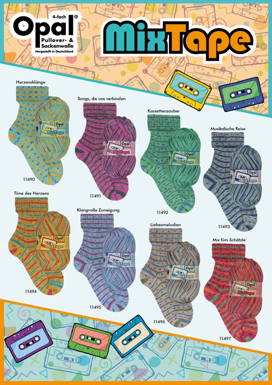 '11490 sing from the heart ' mixtape sock yarn by Opal | Wabi Sabi