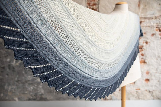 'a ' glittering snowscape shawl by yarn kit | Wabi Sabi