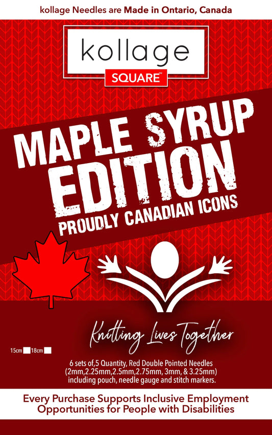 ' ' square double pointed needle set:maple syrup edition by kollage square needles | Wabi Sabi