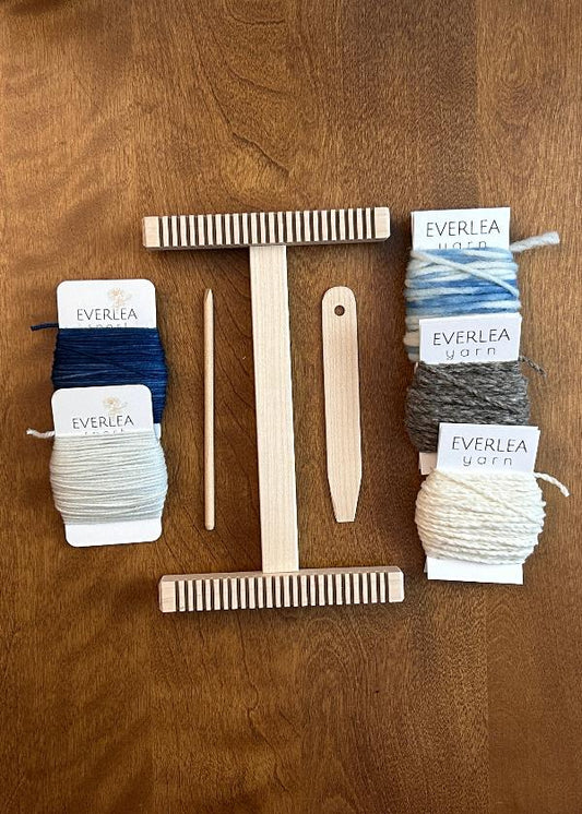 ' ' the beginner weaving kit: blues by everlea yarn co | Wabi Sabi