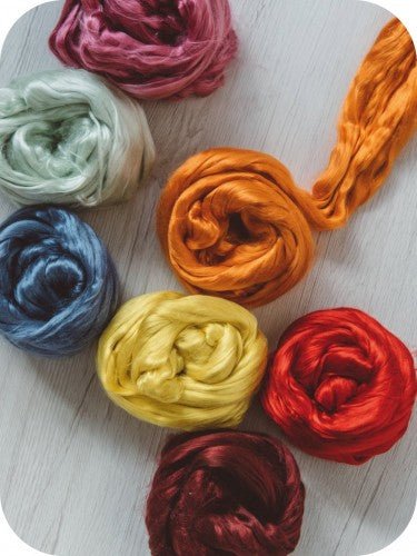 Mulberry Silk Roving, 50g - Cloud at Wabi Sabi