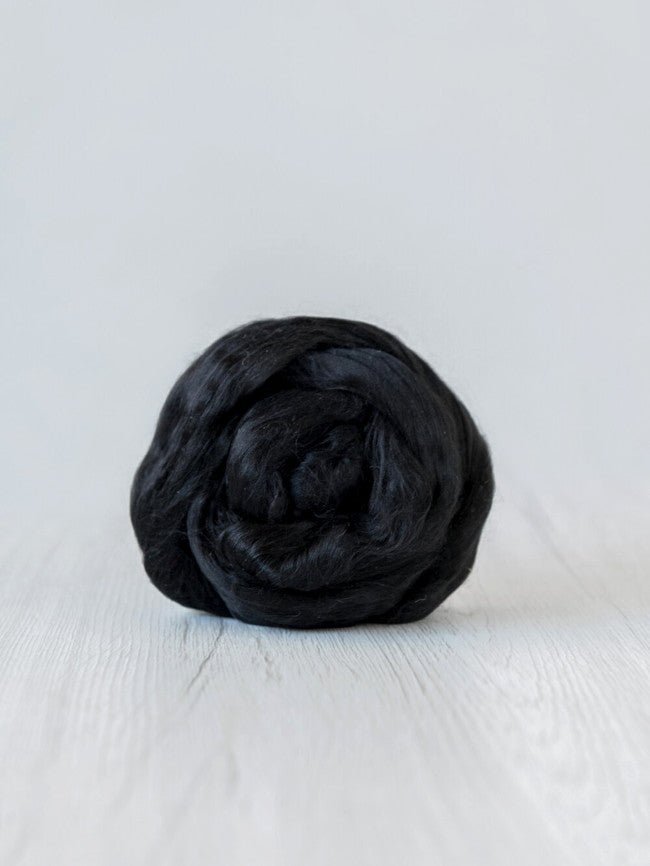 Mulberry Silk Roving, 50g - Dark at Wabi Sabi