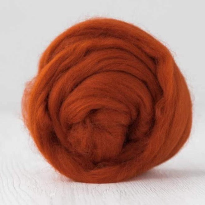 Merino Roving By Gram - Rust at Wabi Sabi