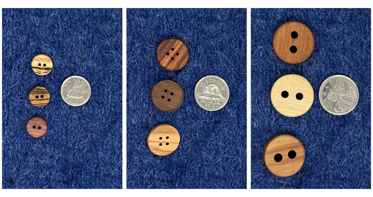 wooden buttons - 1" - applewood (4) at Wabi Sabi