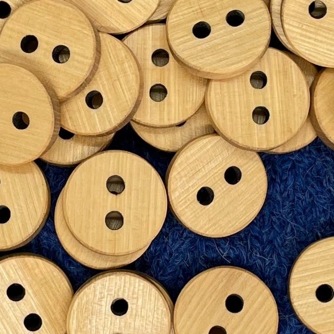 wooden buttons - 1" - elmwood (4) at Wabi Sabi