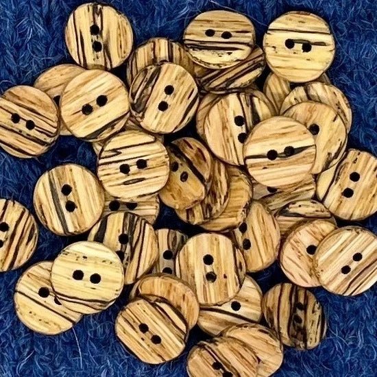 wooden buttons - 1/2" - spalted oak (4) at Wabi Sabi