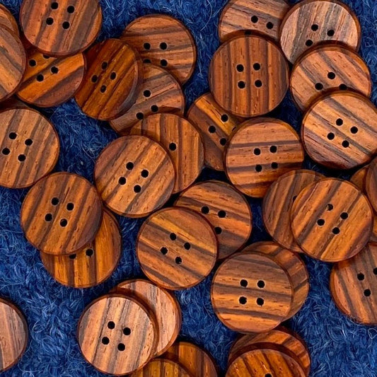 wooden buttons - 3/4" - cocobolo (4) at Wabi Sabi