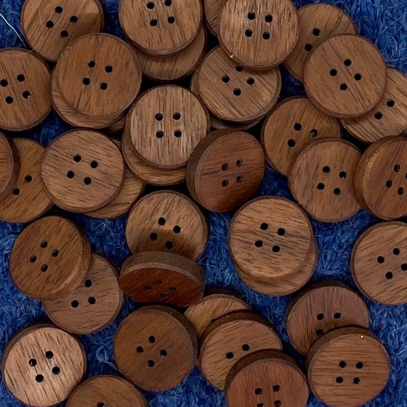 wooden buttons - 3/4" - stubby walnut (4) at Wabi Sabi