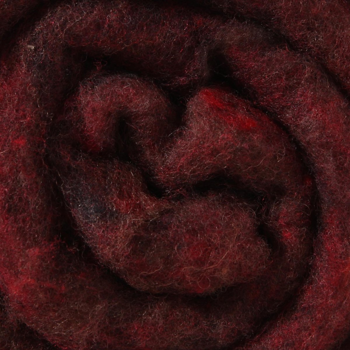 Wool Batts: 50g - 116 Wine Red Heather at Wabi Sabi