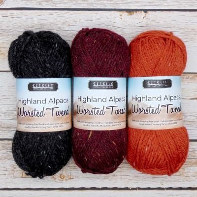 01 natural highland alpaca worsted tweed by estelle yarns at Wabi Sabi