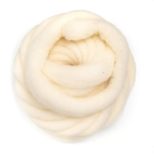 '01 Natural White ' 100% canadian wool roving by gram by Custom Woolen Mills | Wabi Sabi