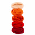 02 orange - red 50g european merino fibre colour sets by meervilt! at Wabi Sabi