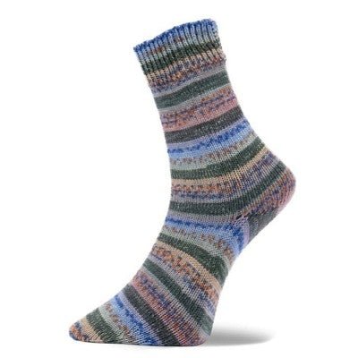 03 blue yellow and grey st. moritz 4ply sock by pro lana at Wabi Sabi