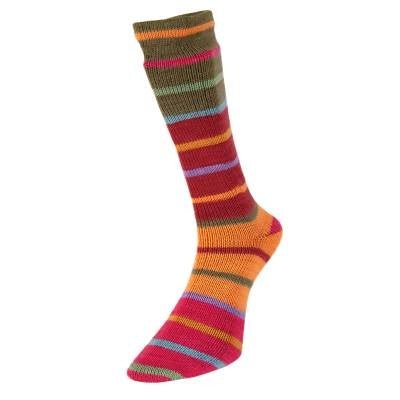 03 cherry evolution: stripe sock by estelle yarns at Wabi Sabi