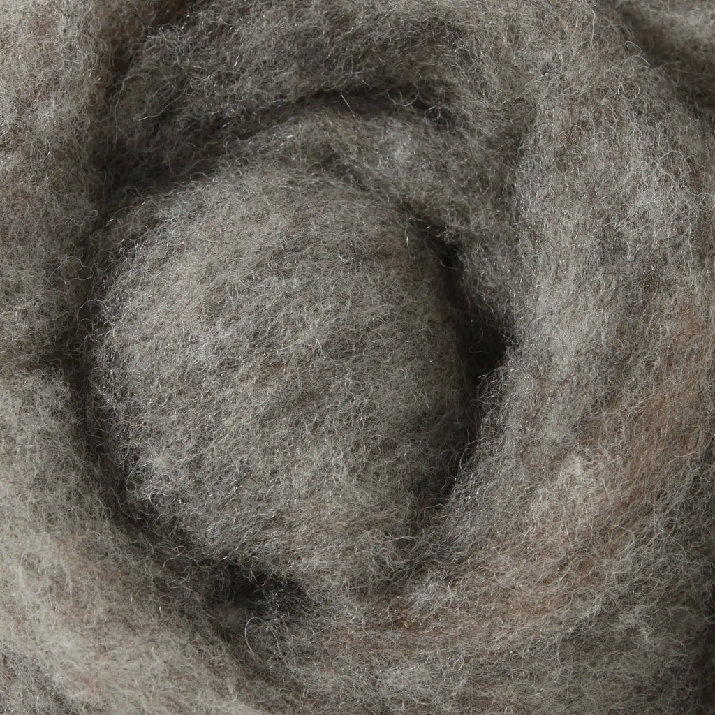 03 Natural Medium Grey 100% canadian wool roving by gram by custom woolen mills at Wabi Sabi