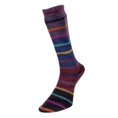 '05 wine gums ' evolution: stripe sock by estelle yarns | Wabi Sabi