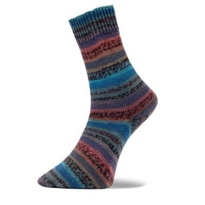 06 teal grey and red st. moritz 4ply sock by pro lana at Wabi Sabi