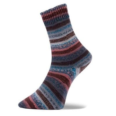 10 blue brown and grey st. moritz 4ply sock by pro lana at Wabi Sabi