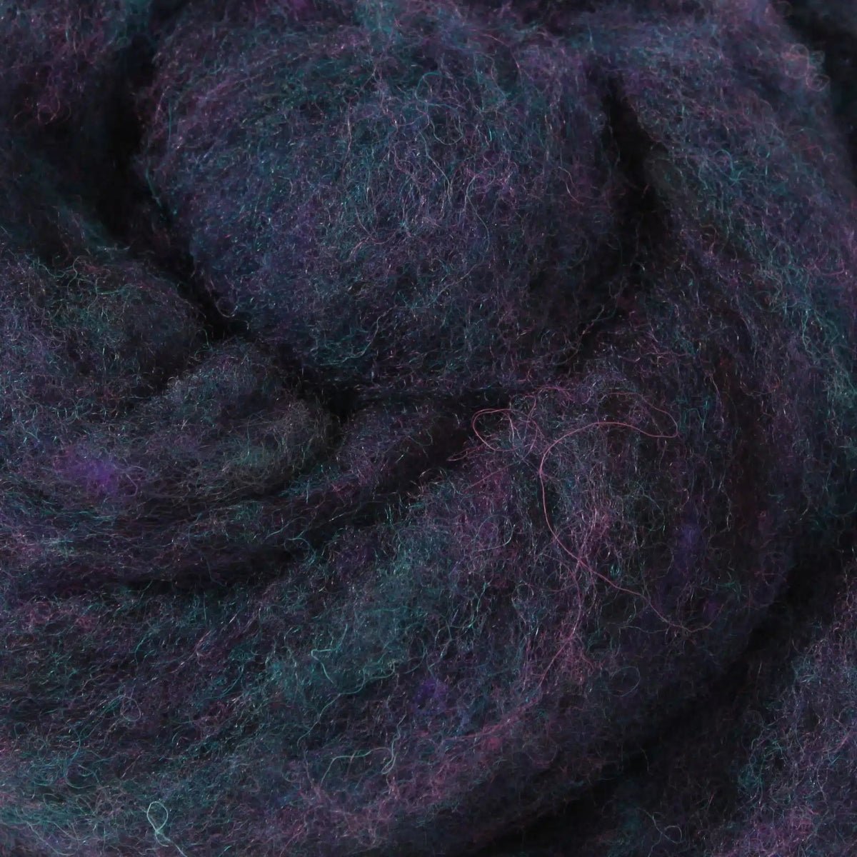 103 Plum Heather 100% canadian wool roving by custom woolen mills at Wabi Sabi