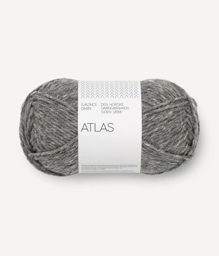 1055 dark grey melange atlas by sandnes garn at Wabi Sabi