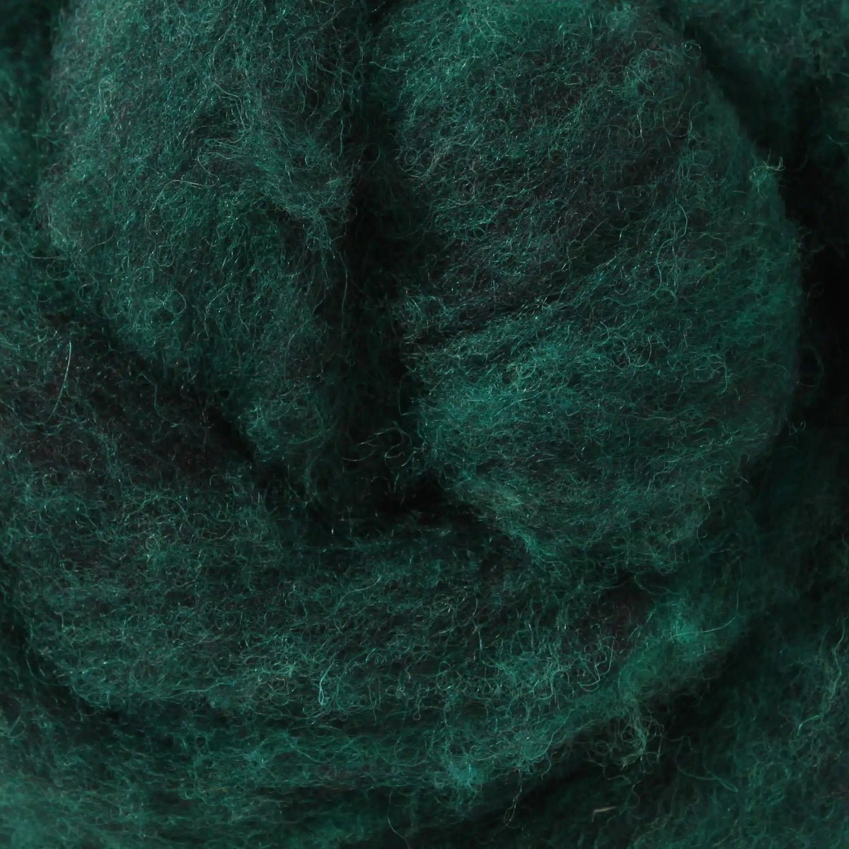 110 Forest Green Heather 100% canadian wool roving by custom woolen mills at Wabi Sabi