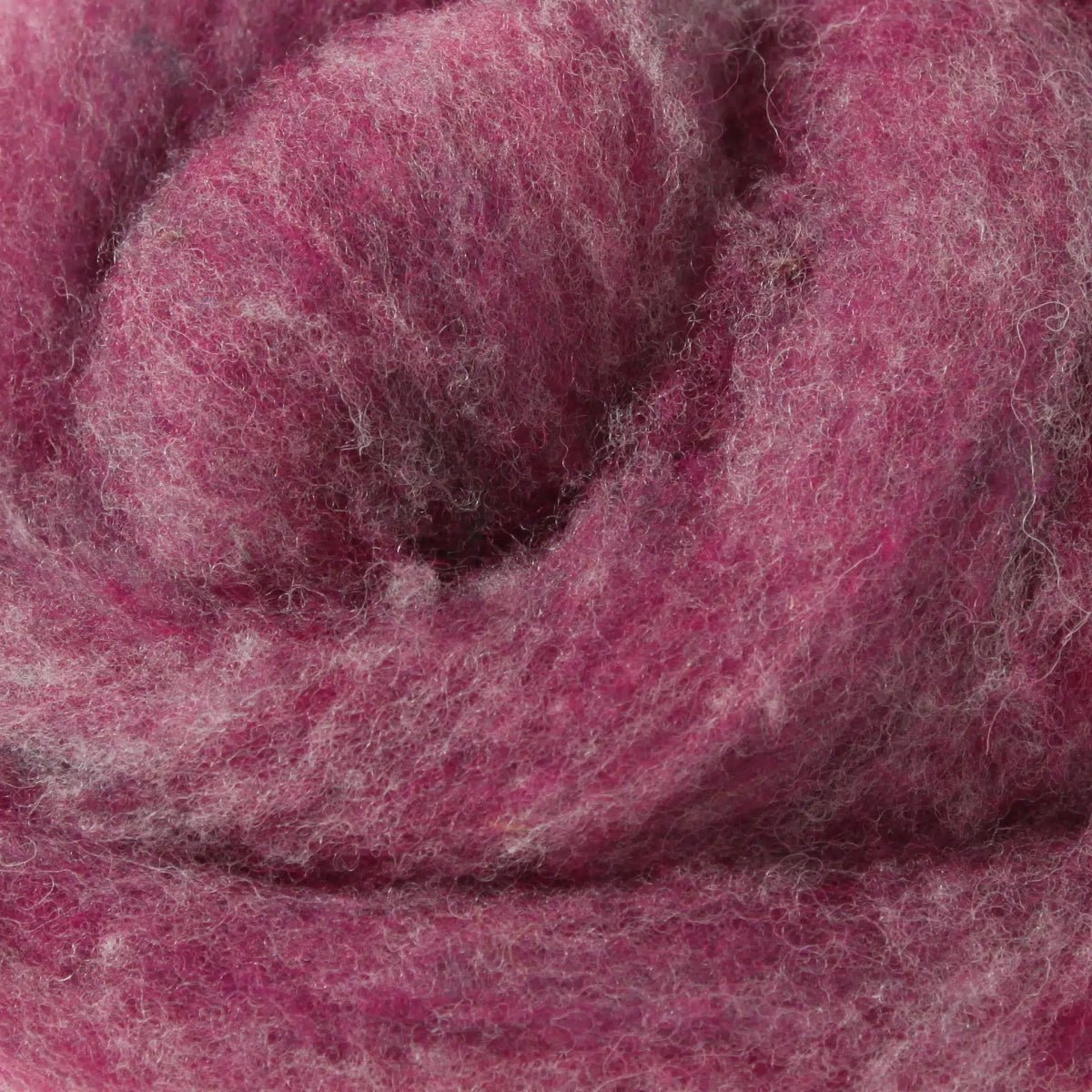 114 Dark Pink Heather 100% canadian wool roving by custom woolen mills at Wabi Sabi