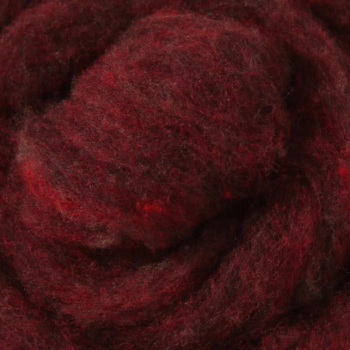 116 Wine Red Heather 100% canadian wool roving by custom woolen mills at Wabi Sabi