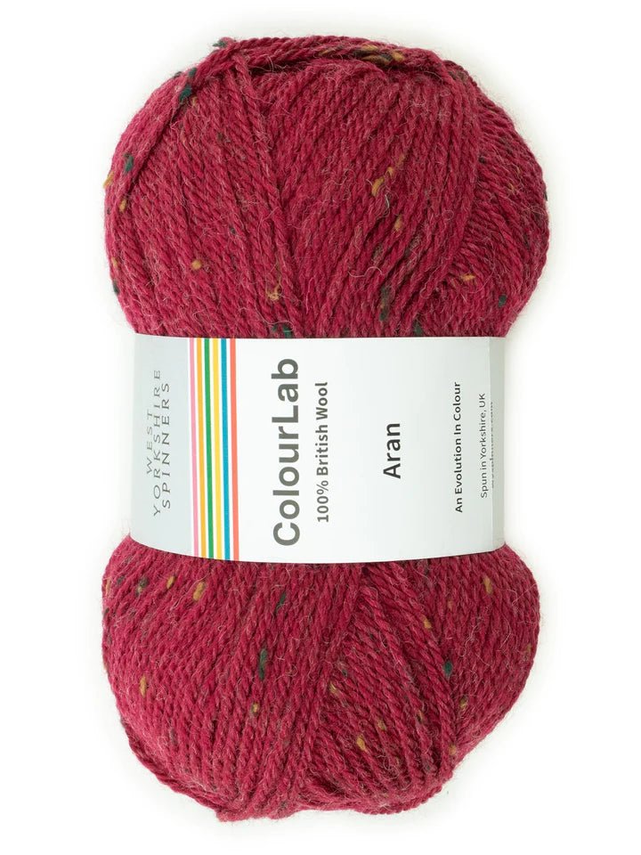1184 cherry red tweed colourlab aran by west yorkshire spinners at Wabi Sabi