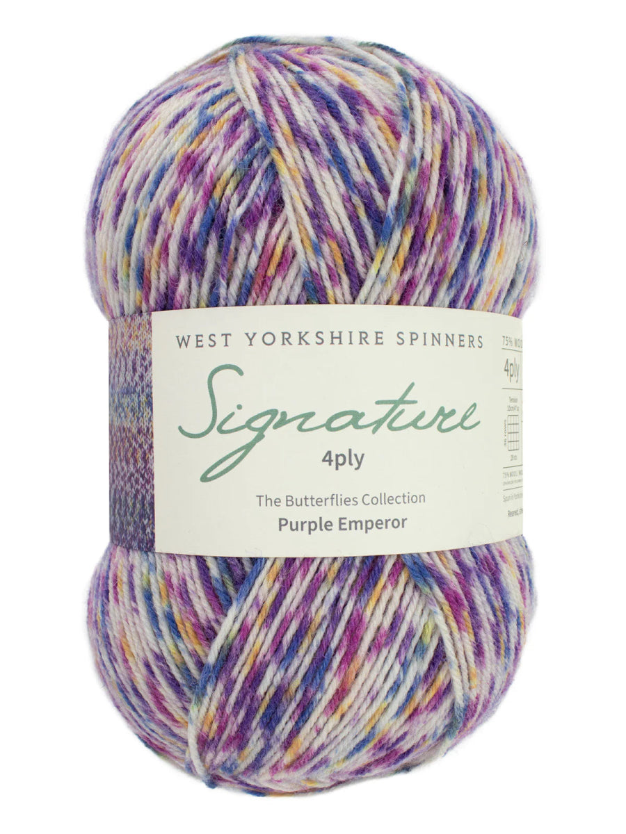 1244 purple emperor signature 4ply: butterflies collection by west yorkshire spinners at Wabi Sabi