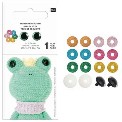 20mm (1 pair) colourful safety eyes by rico at Wabi Sabi