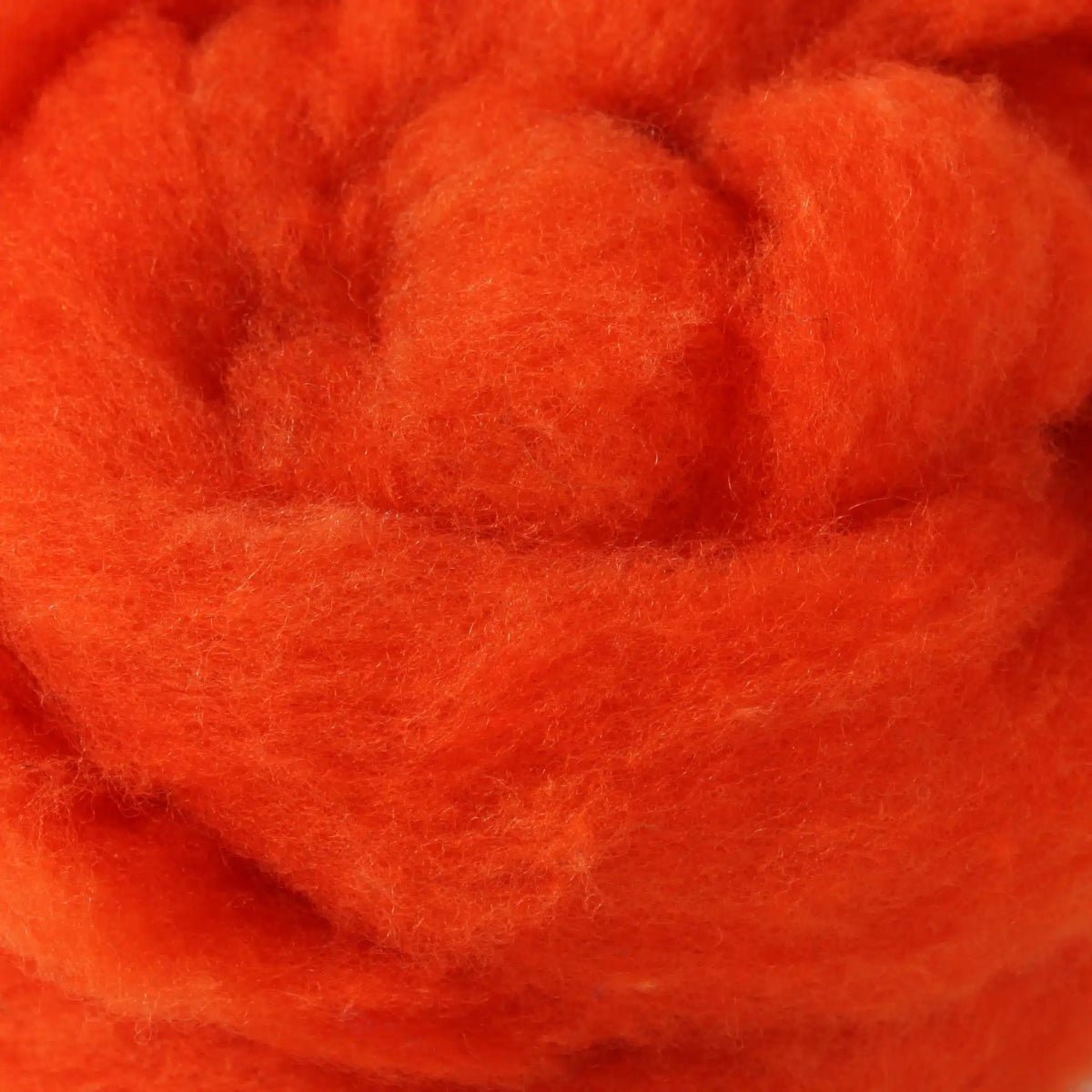 28 orange 100% canadian wool roving by custom woolen mills at Wabi Sabi