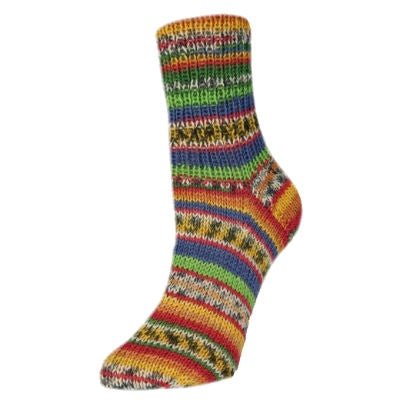 '3061 legato orange blue green ' flotte socke by Rellana Garne | Wabi Sabi