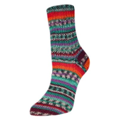 '3064 legato pink orange blue ' flotte socke by Rellana Garne | Wabi Sabi