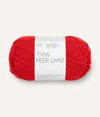 4018 scarlet red tynn peer gynt by sandnes garn at Wabi Sabi