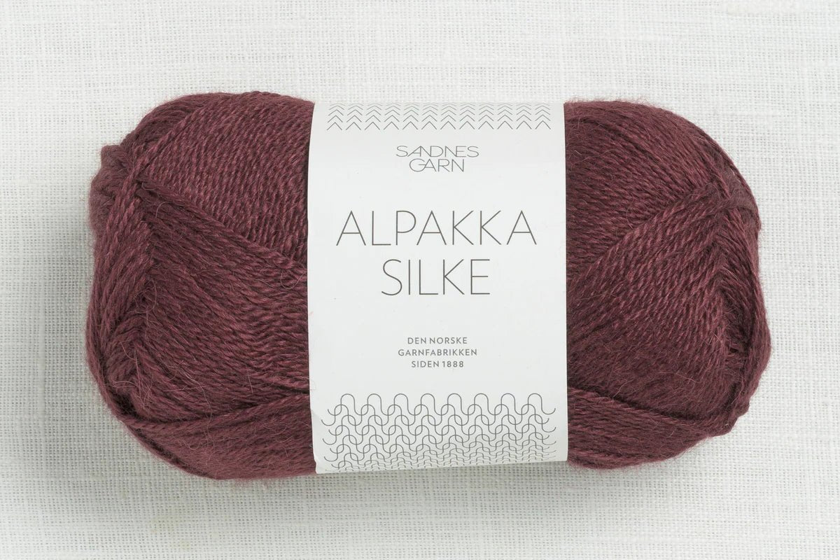 4372 deep burgundy alpakka silke by sandnes garn at Wabi Sabi