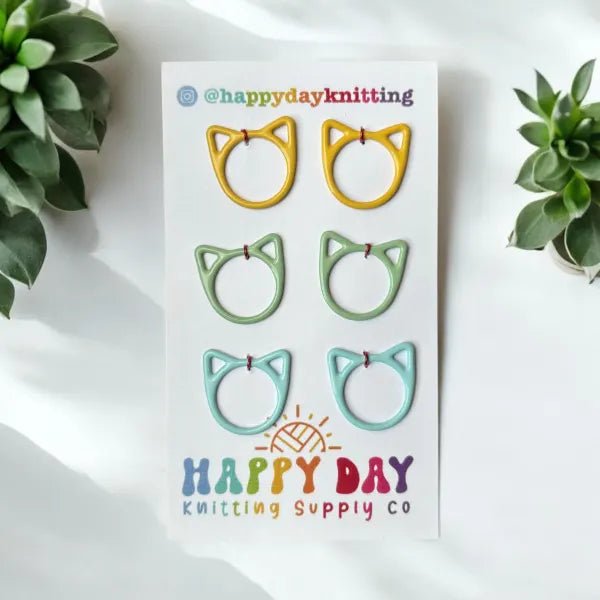 '6 medium markers ' cat ring stitch markers by Happy Day | Wabi Sabi