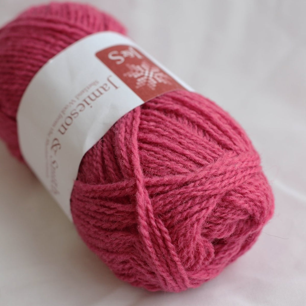 7 cerise shetland jumper weight by jamieson & smith at Wabi Sabi