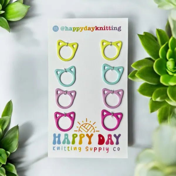 '8 small markers ' cat ring stitch markers by Happy Day | Wabi Sabi