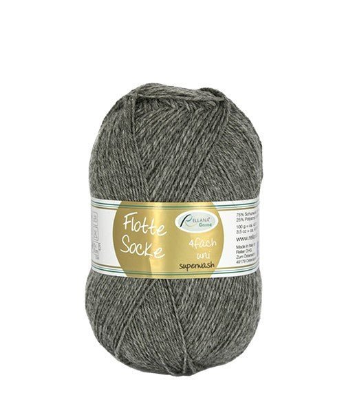 956 medium grey heather flotte socke uni by rellana garne at Wabi Sabi