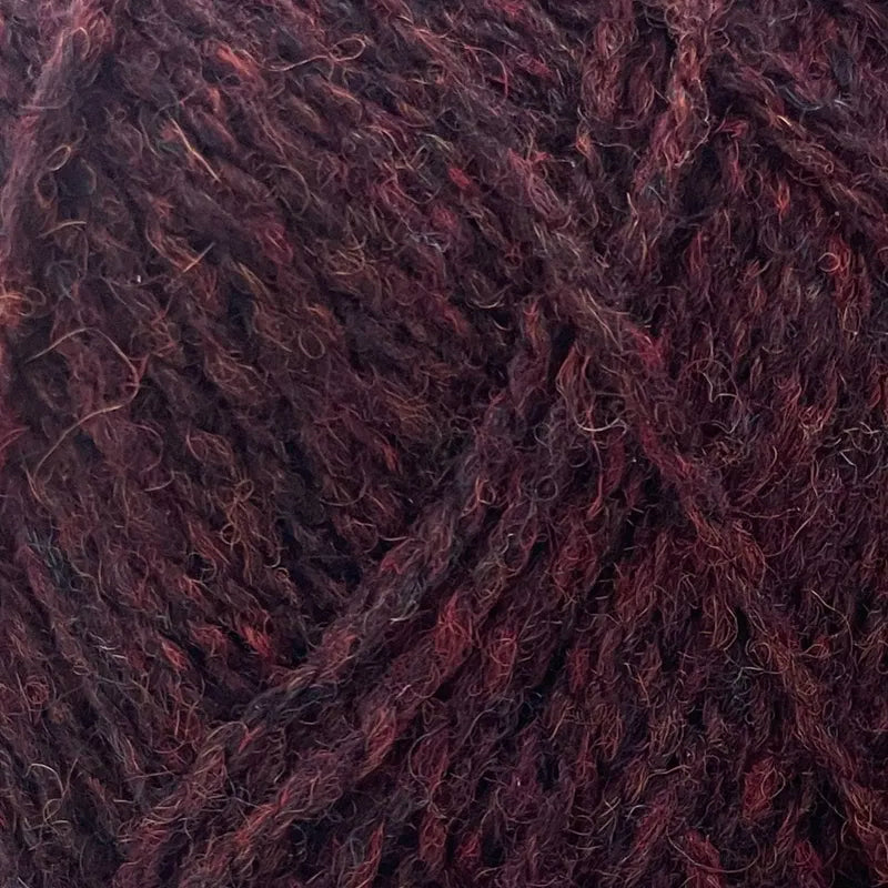 FC13 dark red mix shetland jumper weight by jamieson & smith at Wabi Sabi