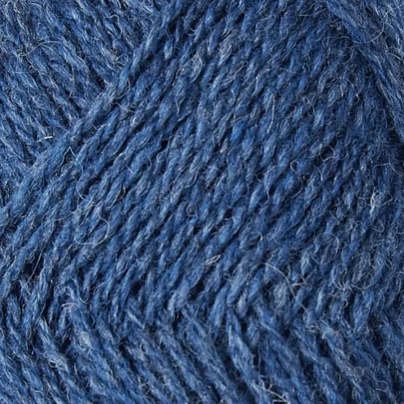 FC47 denim blue mix shetland jumper weight by jamieson & smith at Wabi Sabi