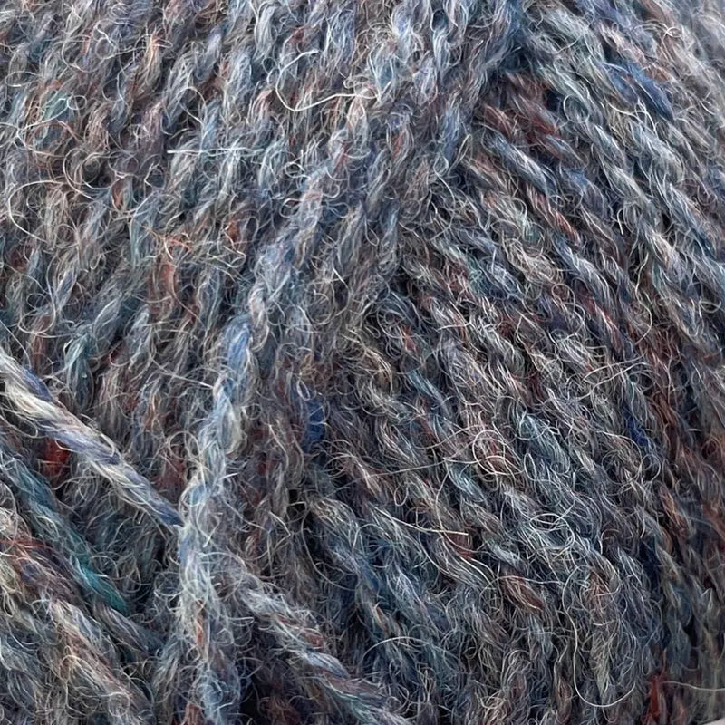 FC52 purple blue mix shetland jumper weight by jamieson & smith at Wabi Sabi