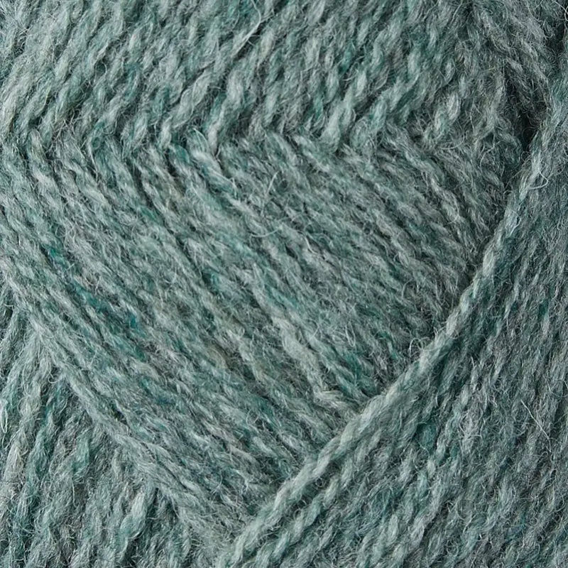 FC62 light green grey mix shetland jumper weight by jamieson & smith at Wabi Sabi