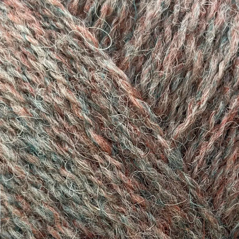 FC64 mid fawn green marl mix shetland jumper weight by jamieson & smith at Wabi Sabi