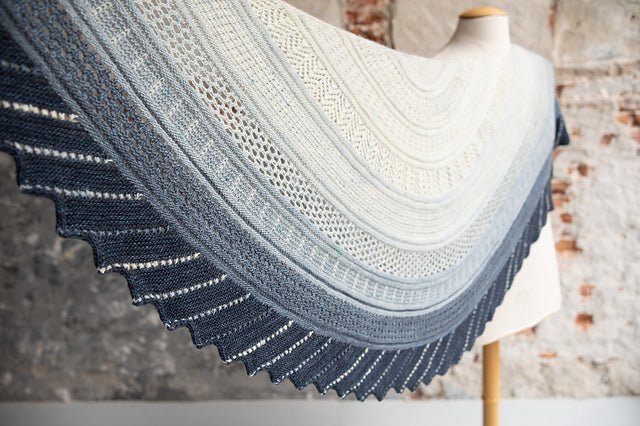 'a ' glittering snowscape shawl by yarn kit | Wabi Sabi