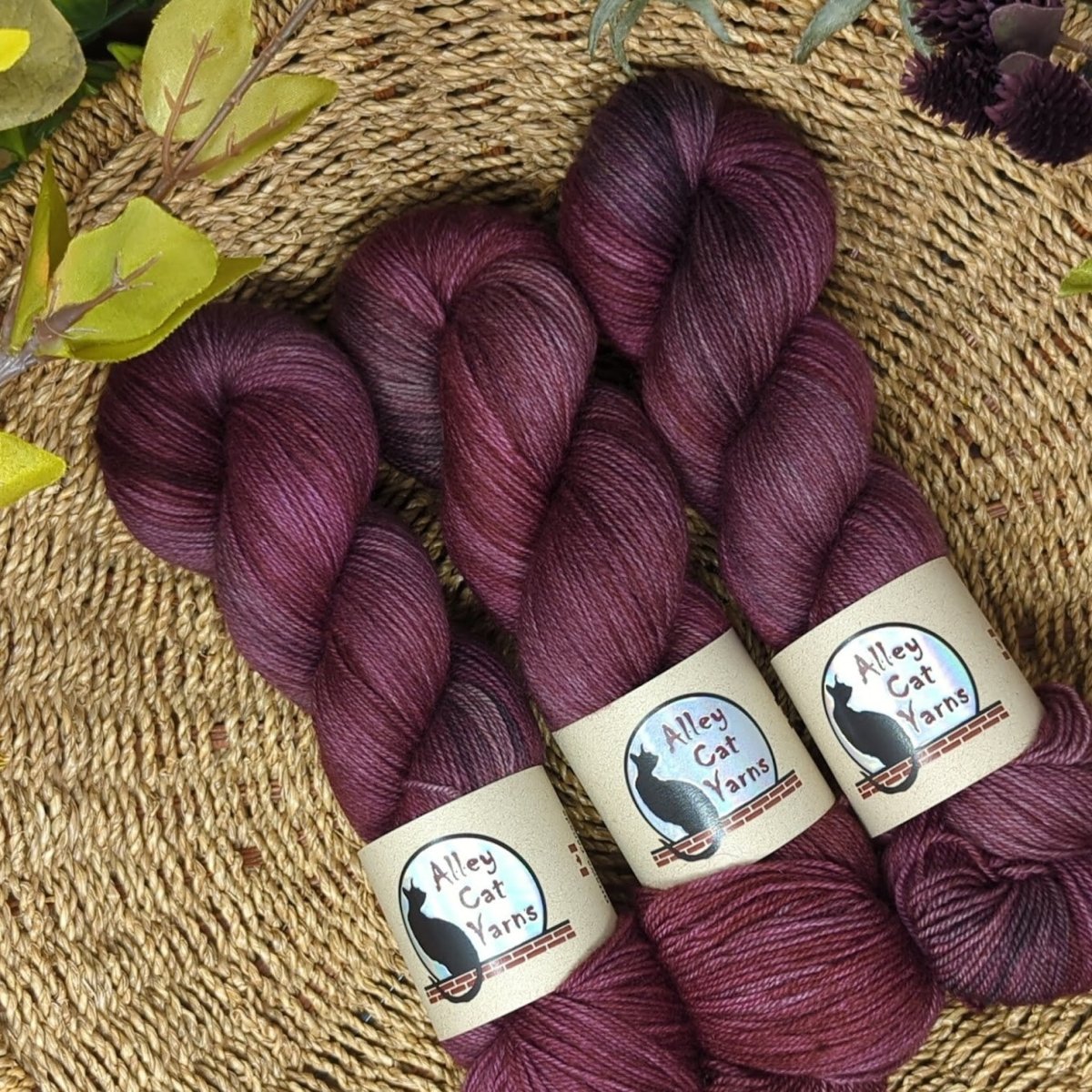 amethyst dusk leo bfl sock by alley cat yarns at Wabi Sabi