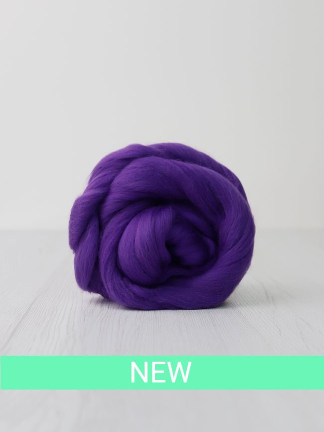 amethyst merino roving: solid colours by gram by dyeing house gallery at Wabi Sabi