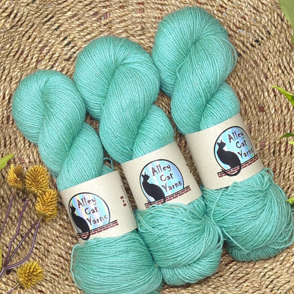 Aqua ontario sock by alley cat yarns at Wabi Sabi