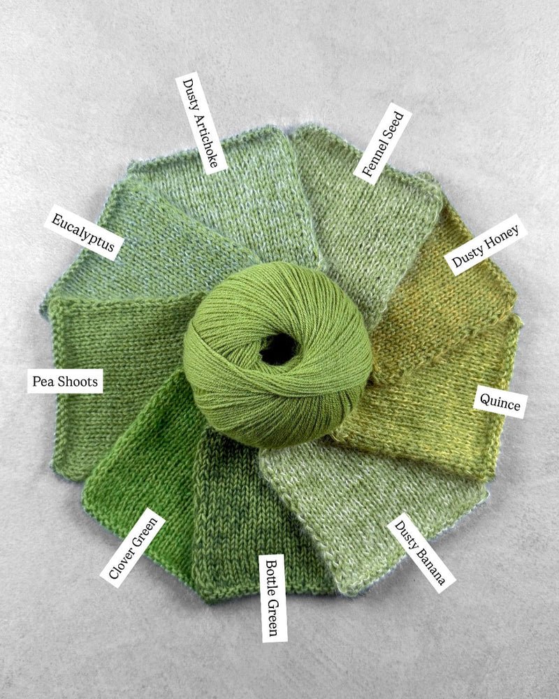 artichoke purple pea shoots by knitting for olive at Wabi Sabi