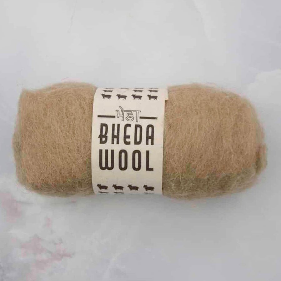 '005 light beige ' bhedawool felting wool: 25g by Bhedawool | Wabi Sabi